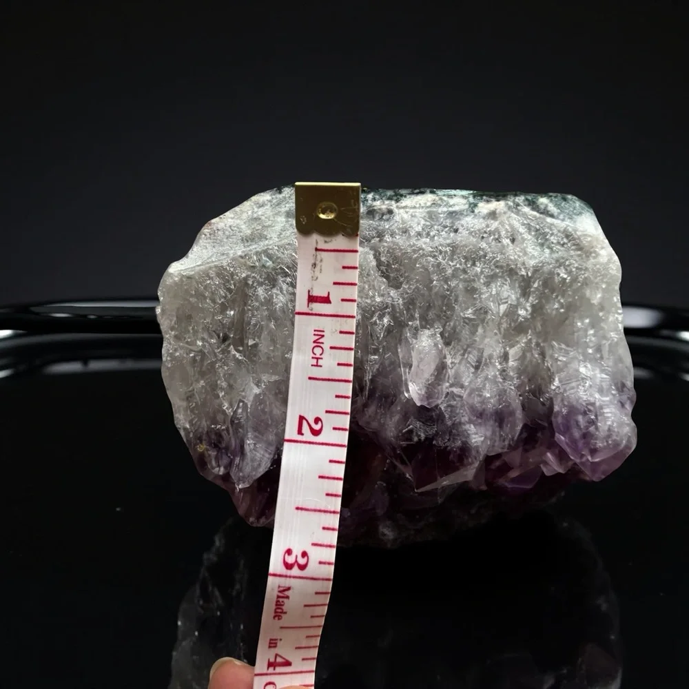 Amethyst Crystal Cluster on Stand - Mounted Raw Purple Crystalline Specimen